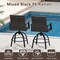 3 Pieces Patio Swivel Bar Set including 2 Swivel Chairs and 1 Bar Table with Aluminum Frame